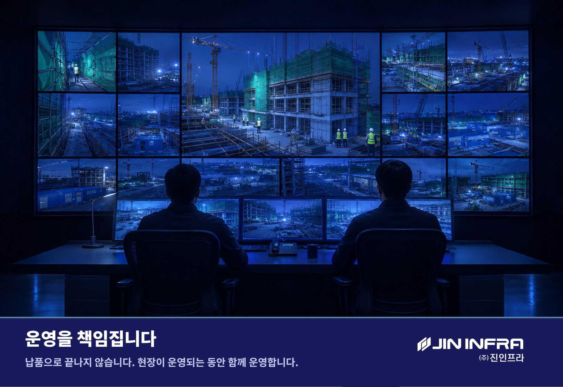 여러 현장을 한 관제실에서 상시 지켜보는 모습